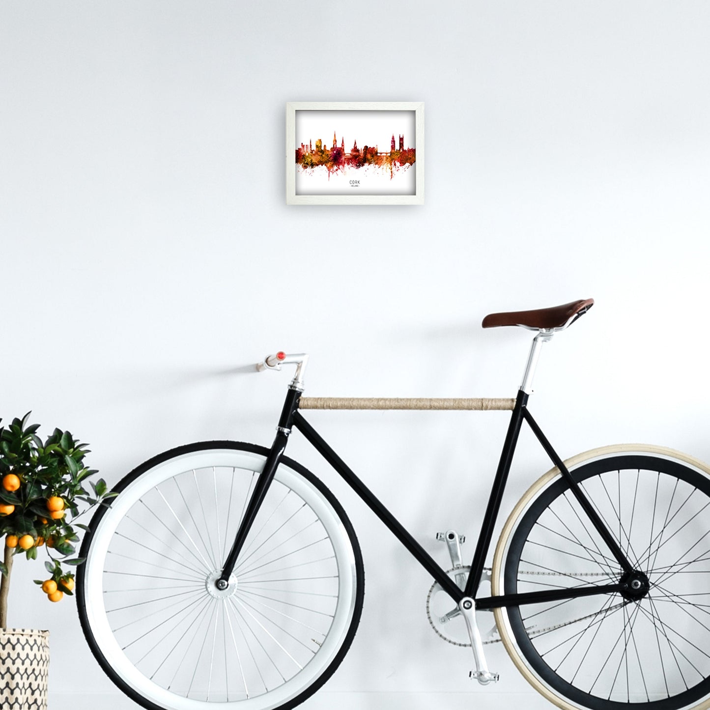 Kork Irland Skyline Rote Stadtname Druck