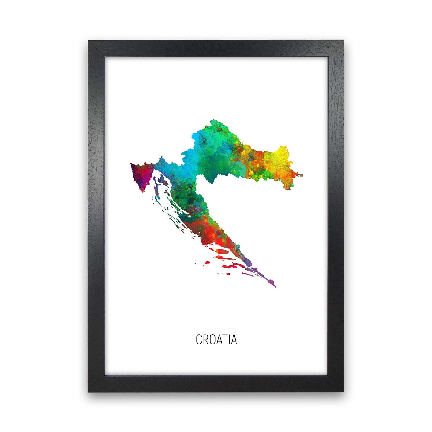 Kroatien Aquarellkarte Kunstdruck