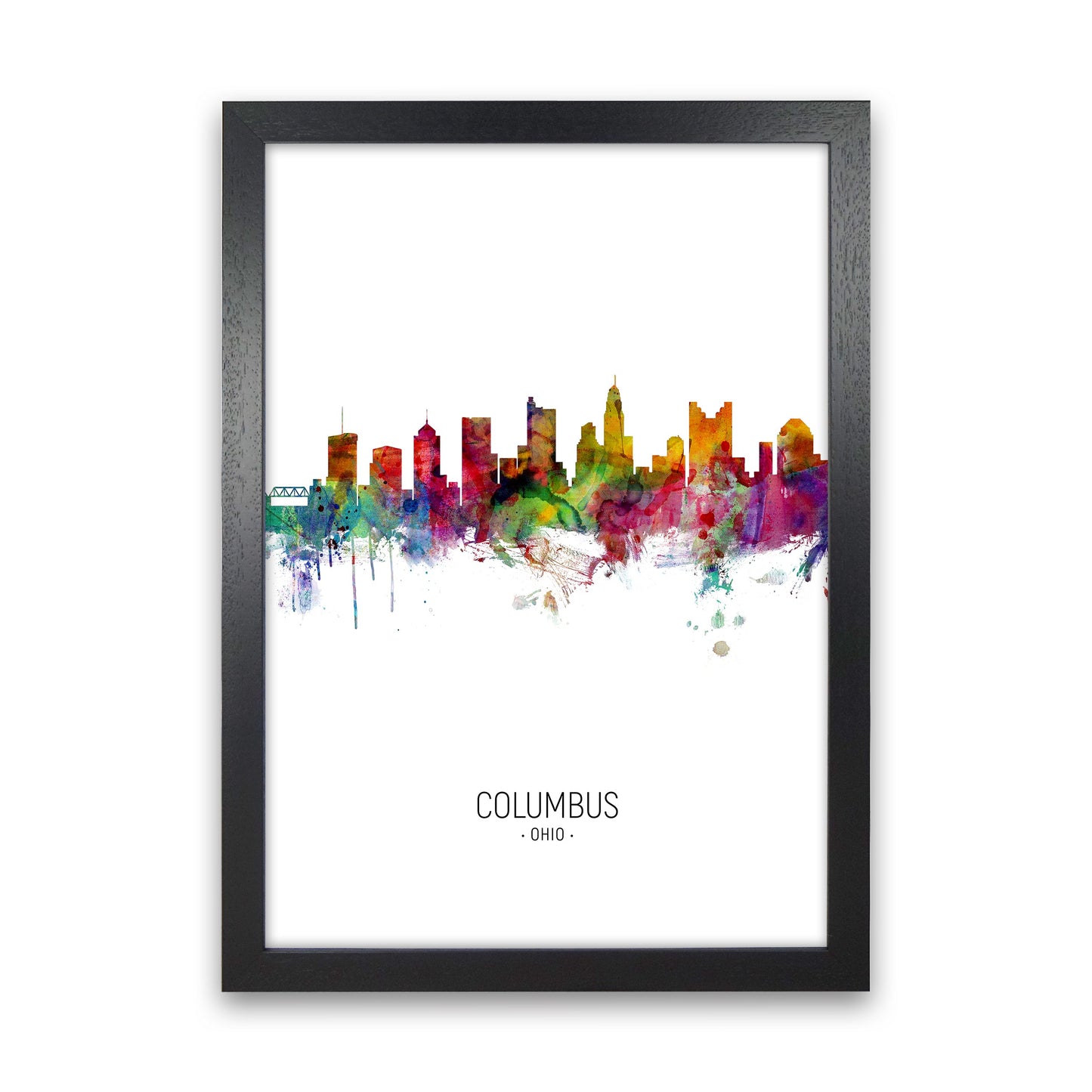 Columbus Ohio Skyline Porträt Kunstdruck