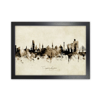 Kopenhagen Dänemark Skyline Vintage Kunst Druck