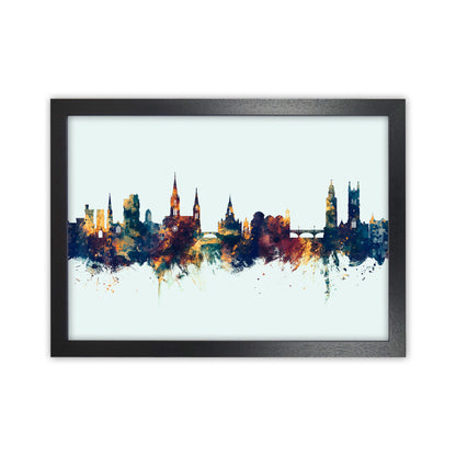 Kork Irland Skyline Blau Orange Kunstdruck