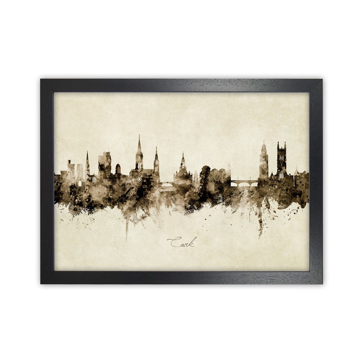 Kork Irland Skyline Vintage Kunstdruck