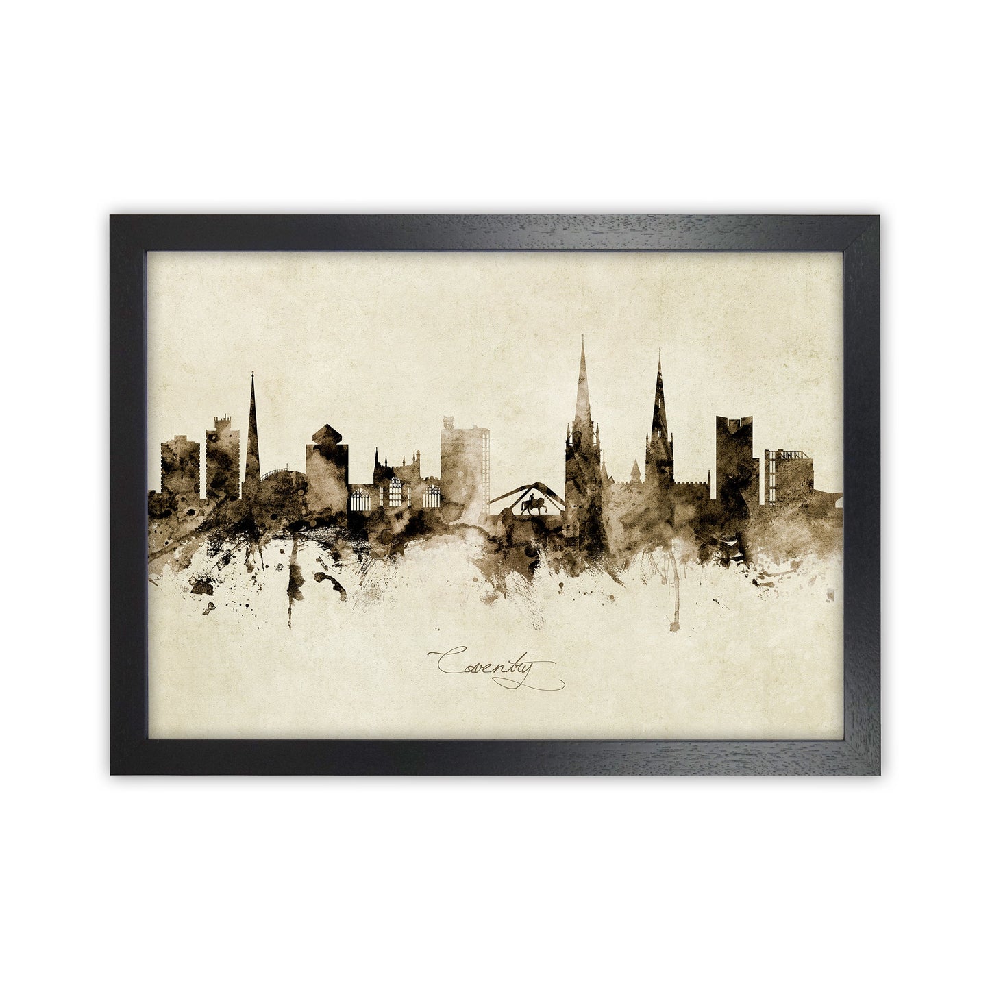 Coventry England Skyline Vintage Kunstdruck