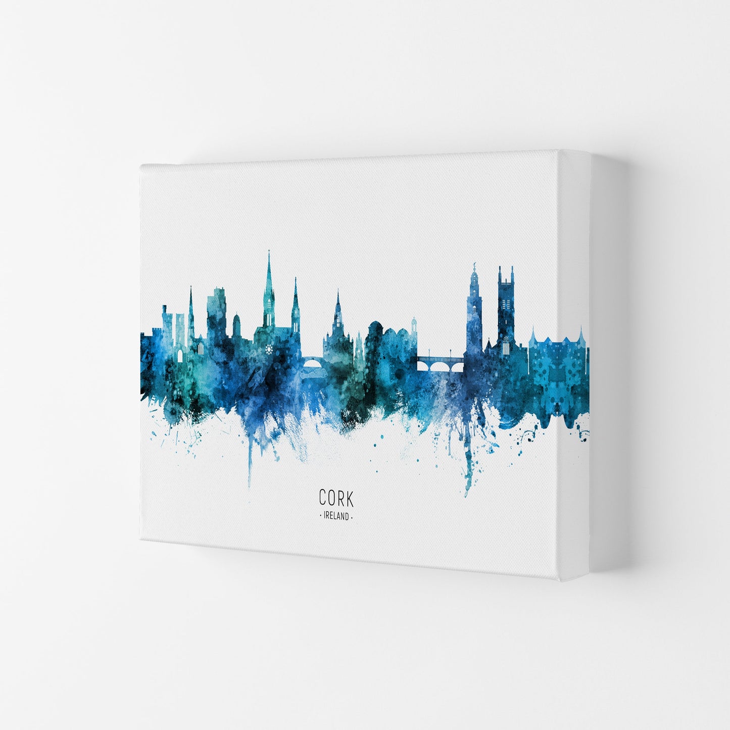 Kork Irland Skyline Blaue Stadtname Druck