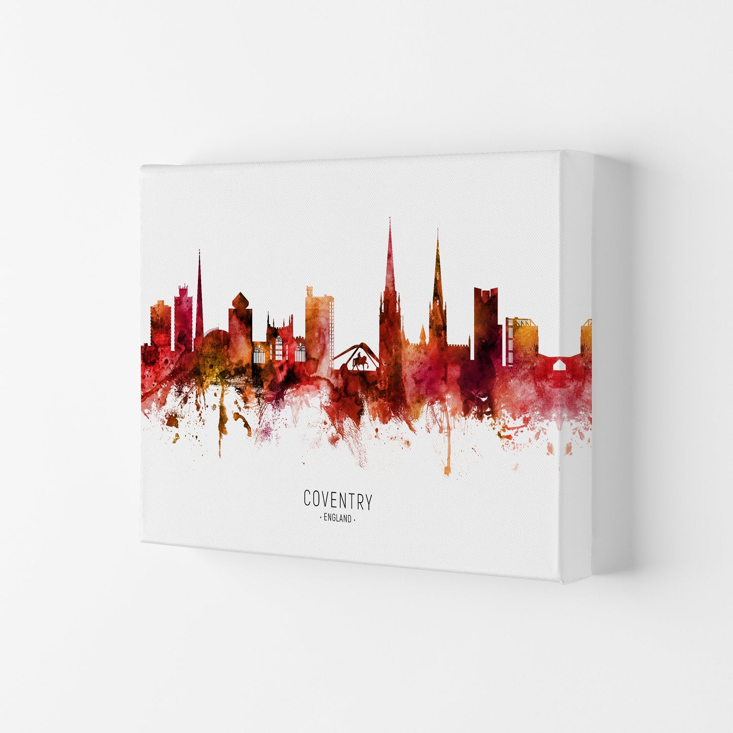 Coventry England Skyline Rote Stadtname