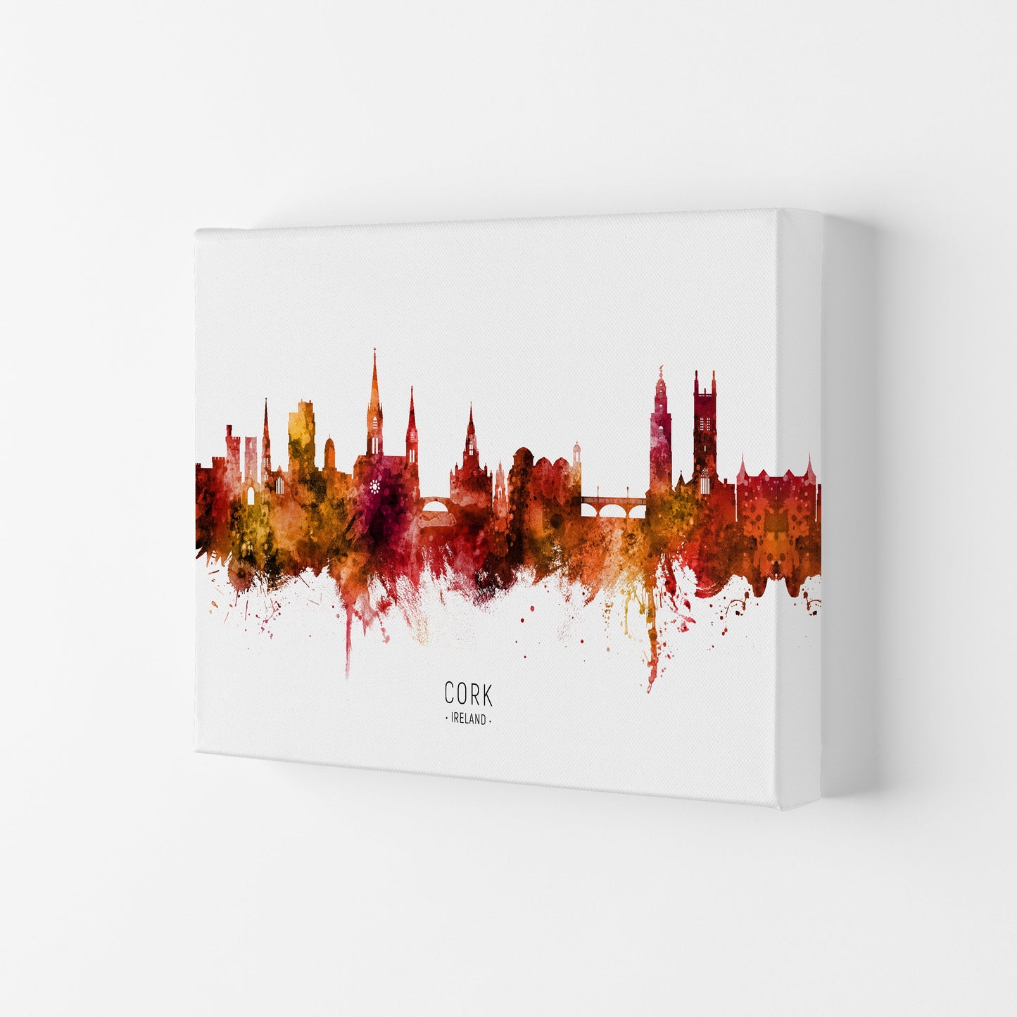 Kork Irland Skyline Rote Stadtname Druck