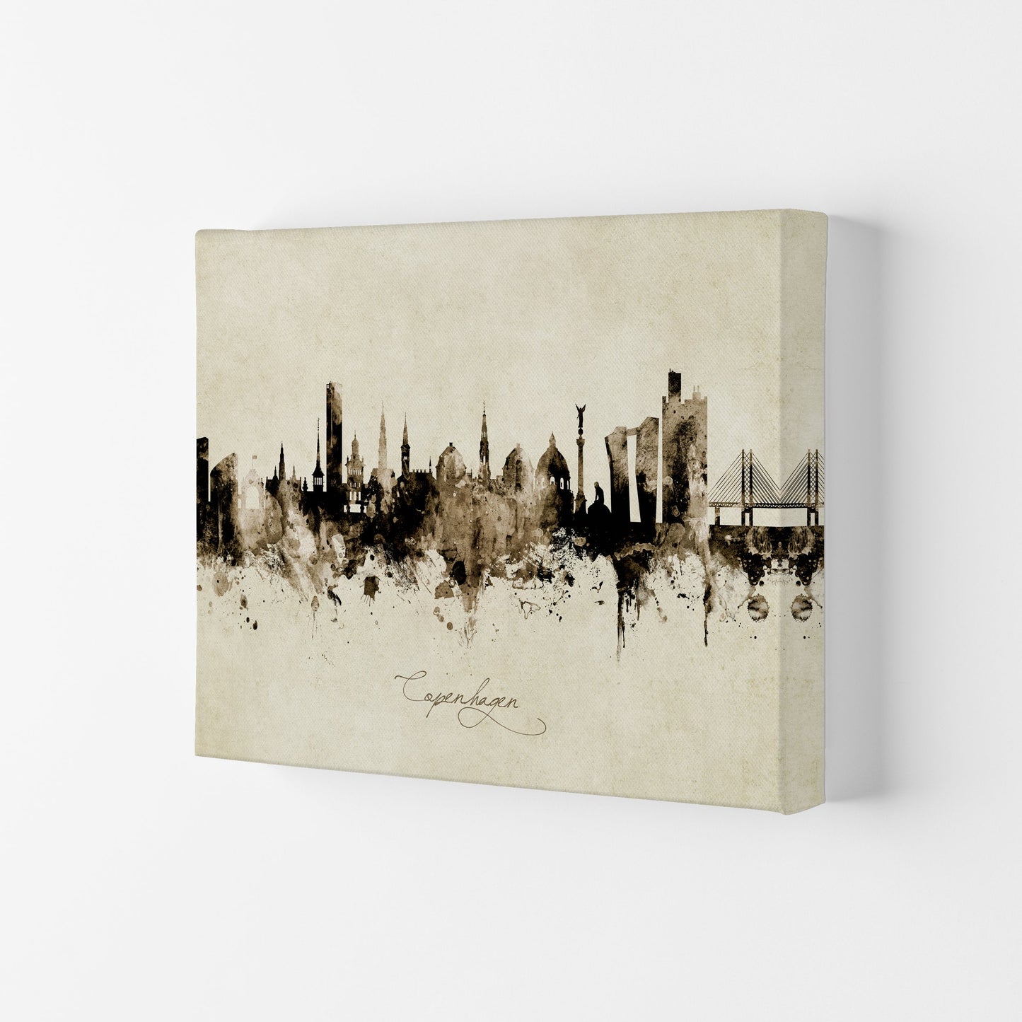 Kopenhagen Dänemark Skyline Vintage Kunst Druck