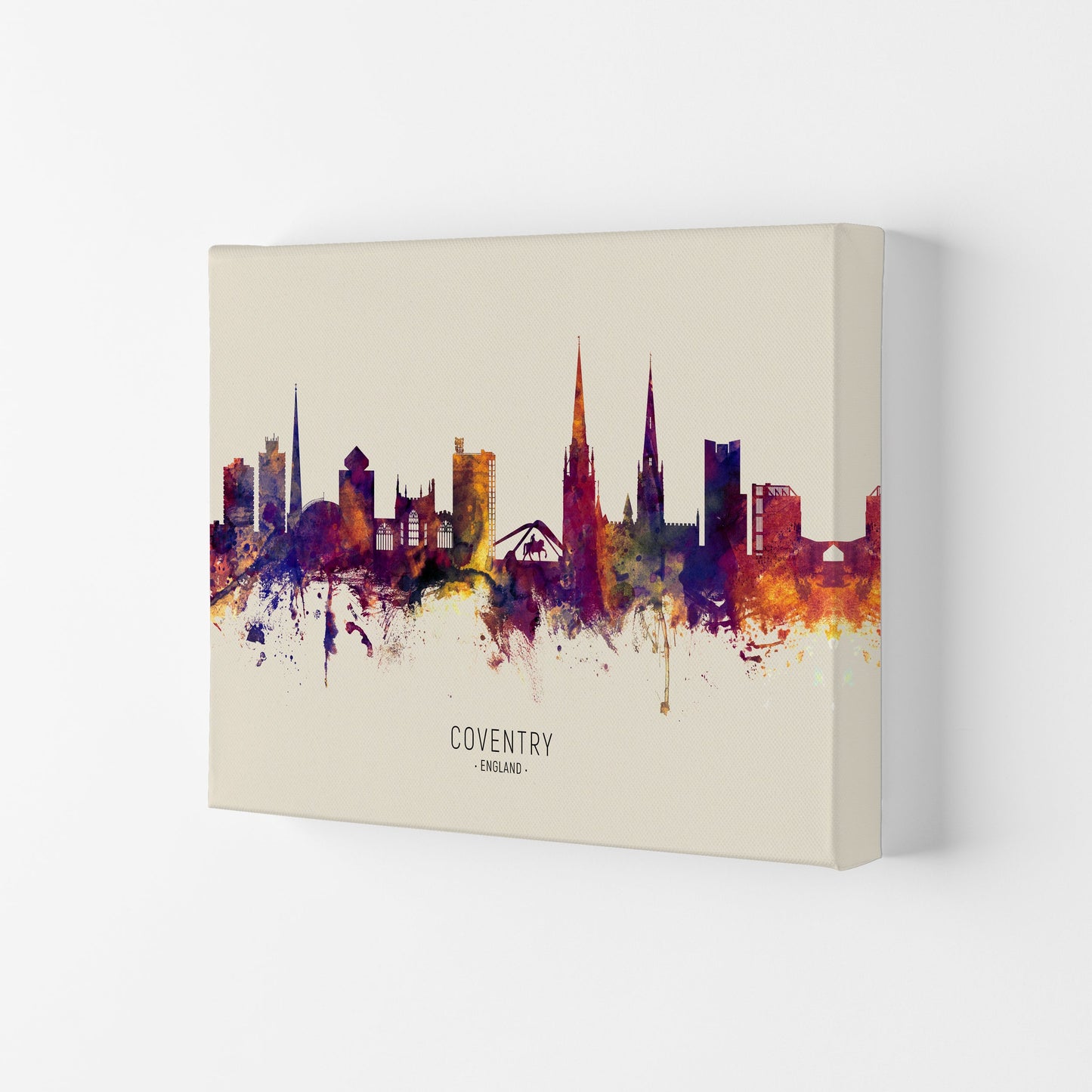 Coventry England Skyline Herbst Stadtname Kunstdruck