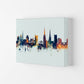 Coventry England Skyline Blau Orange Kunstdruck