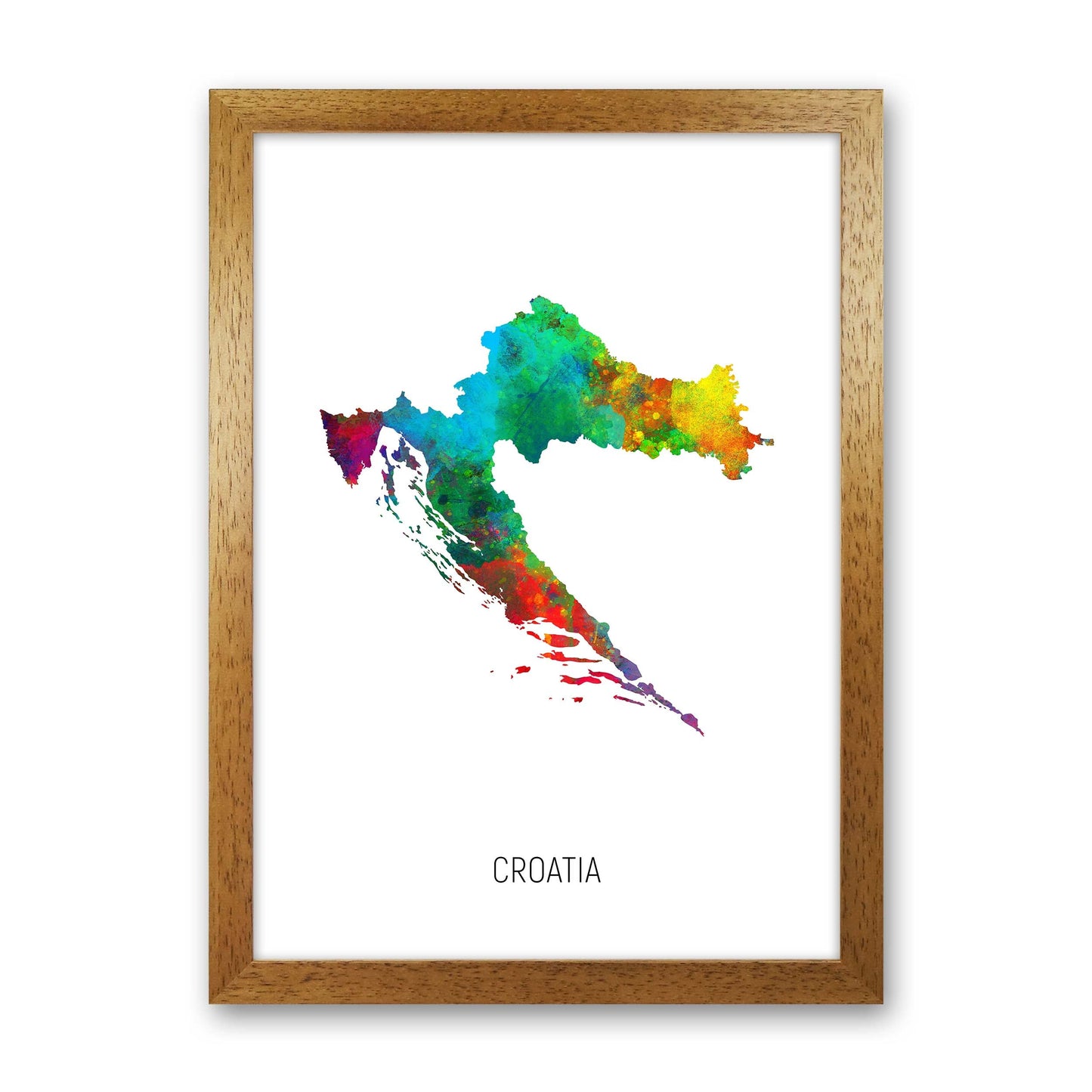 Kroatien Aquarellkarte Kunstdruck