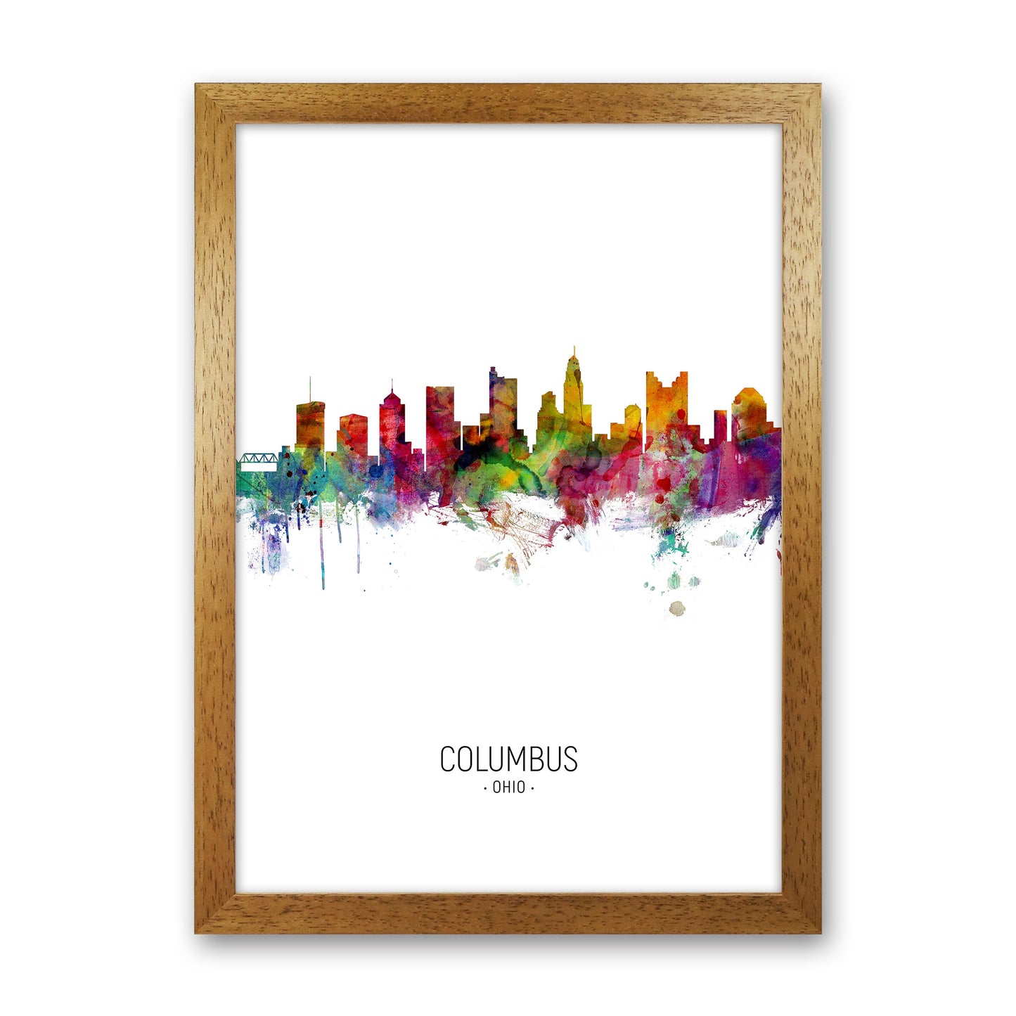 Columbus Ohio Skyline Porträt Kunstdruck