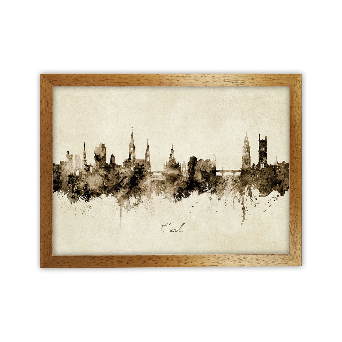 Kork Irland Skyline Vintage Kunstdruck