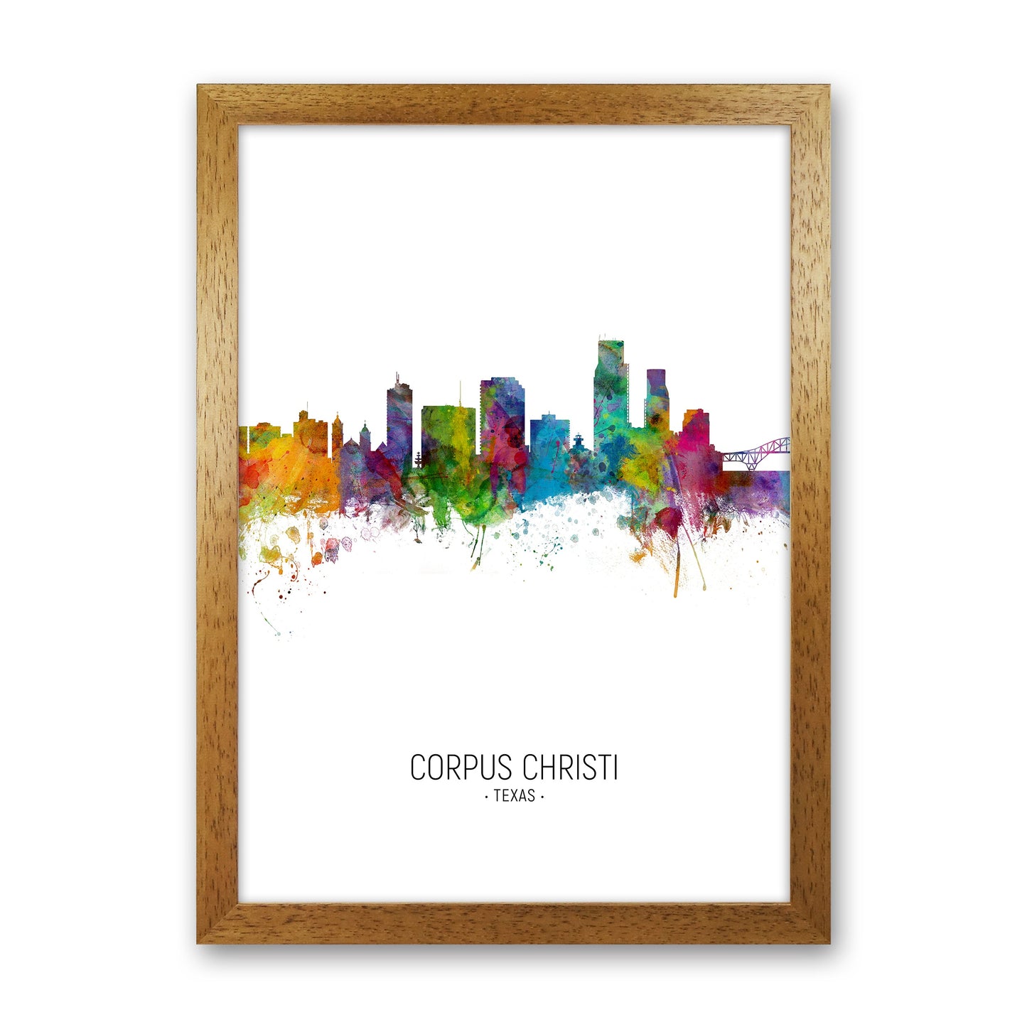 Corpus Christi Texas Skyline Porträt Kunst Druck