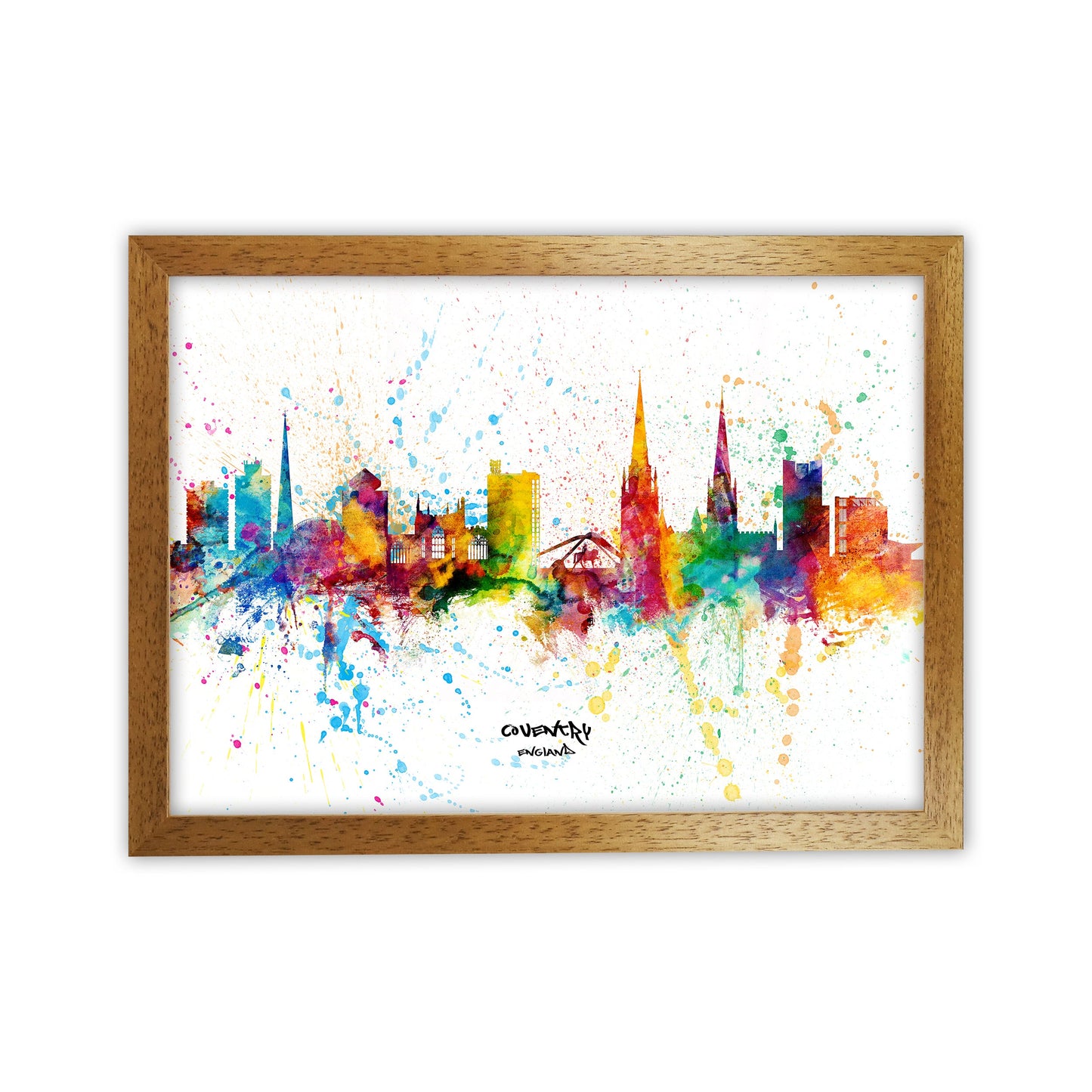 Coventry England Skyline Splash Kunstdruck