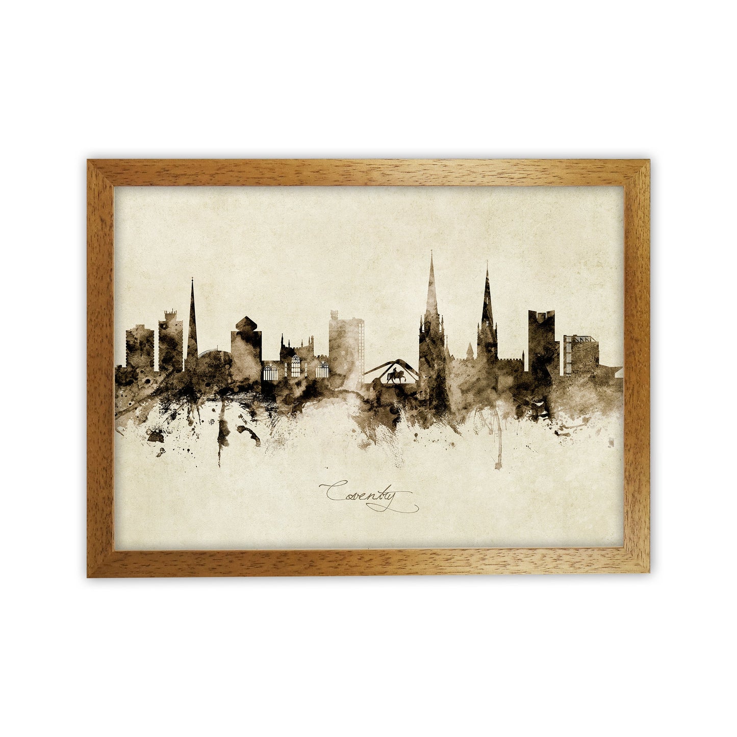 Coventry England Skyline Vintage Kunstdruck