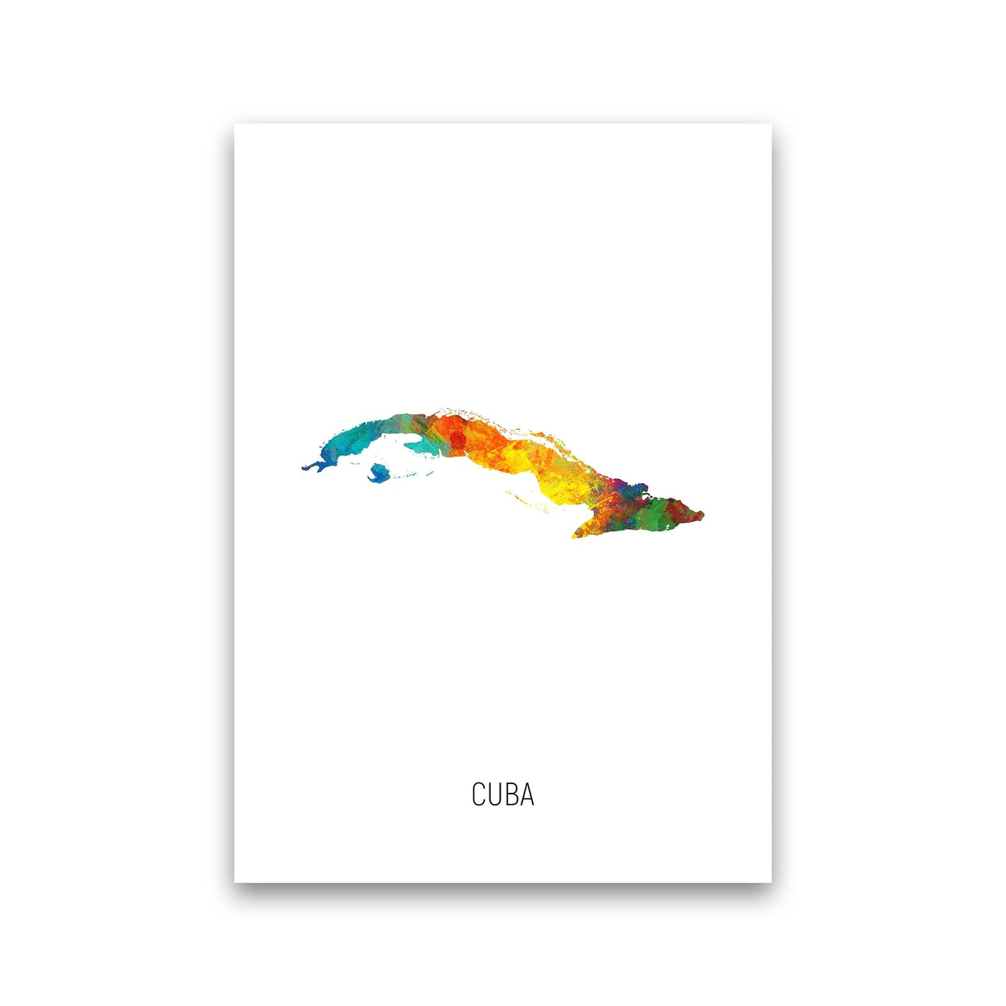 Cuba Wasserfarbenkarte Kunstdruck
