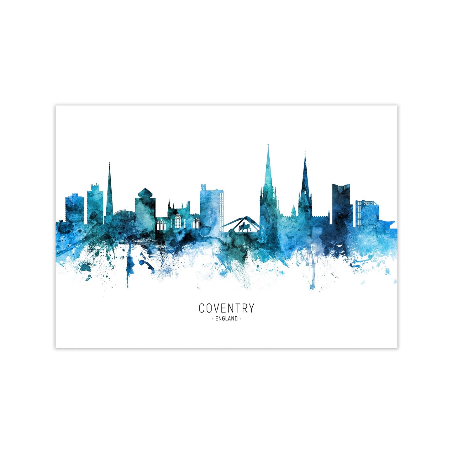 Coventry England Skyline Blaue Stadtname
