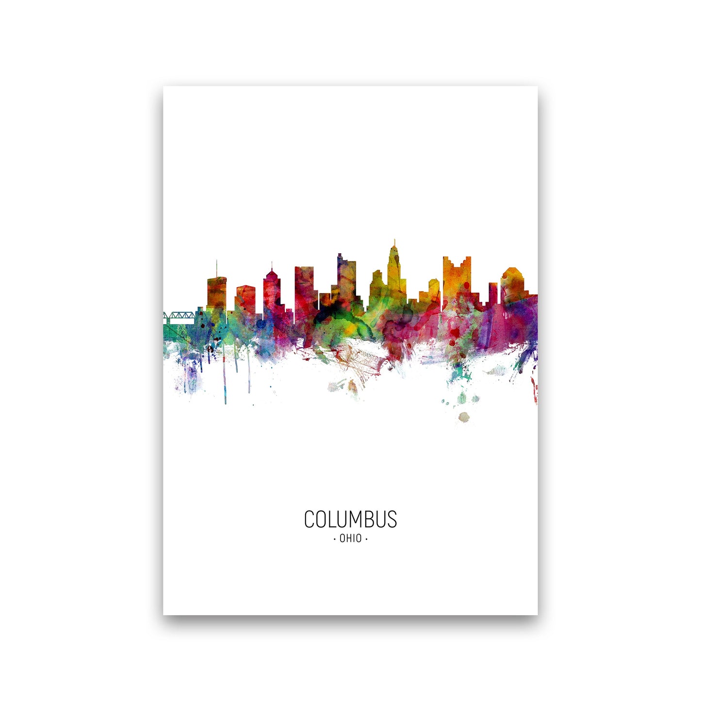 Columbus Ohio Skyline Porträt Kunstdruck