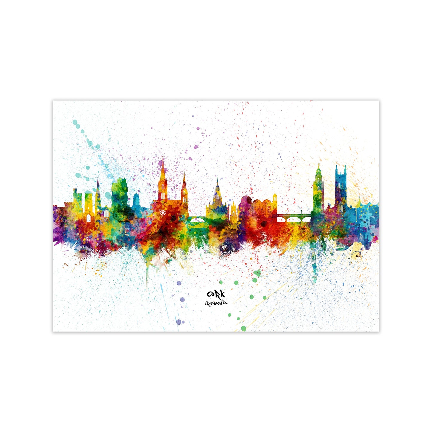 Kork Irland Skyline Splash Kunstdruck