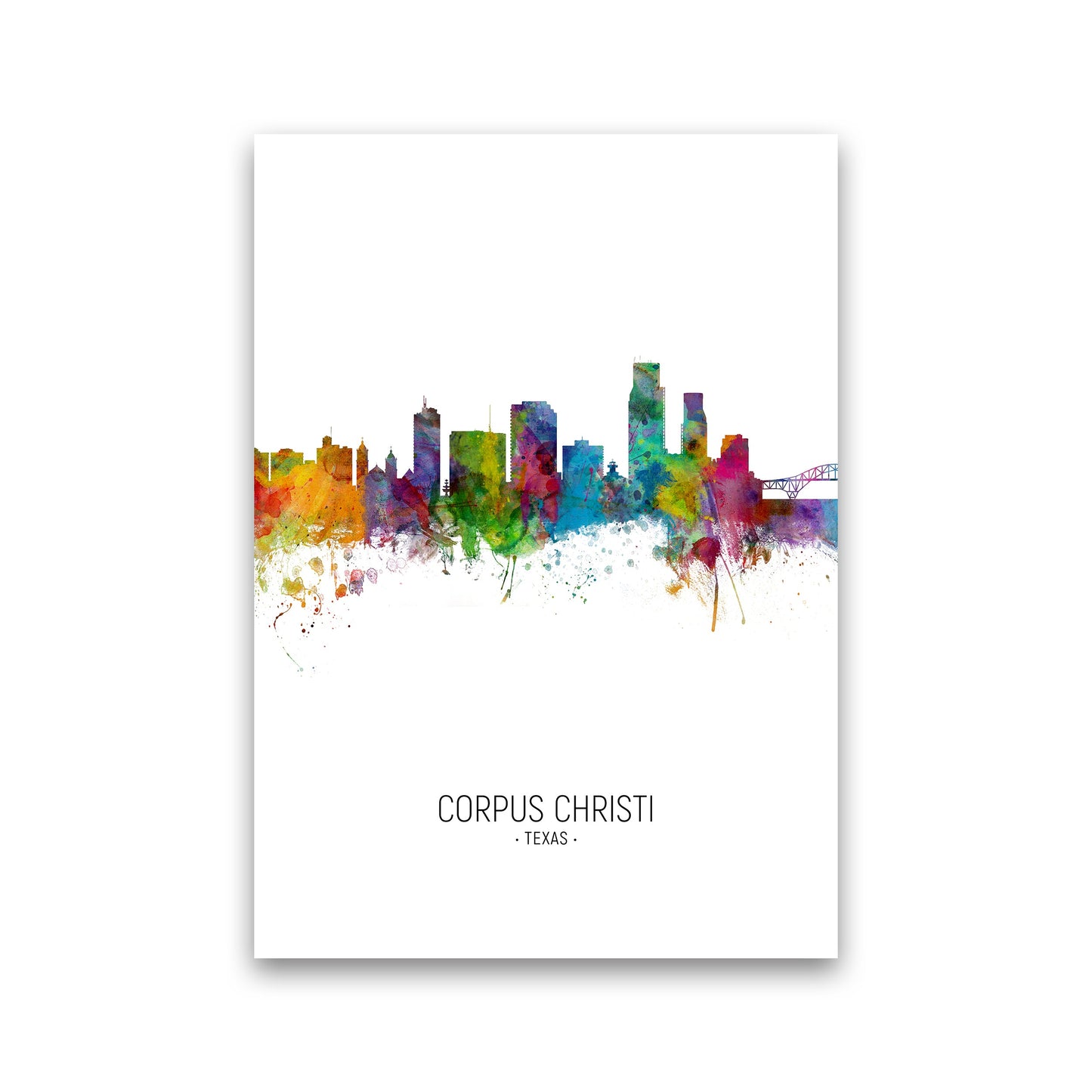 Corpus Christi Texas Skyline Porträt Kunst Druck