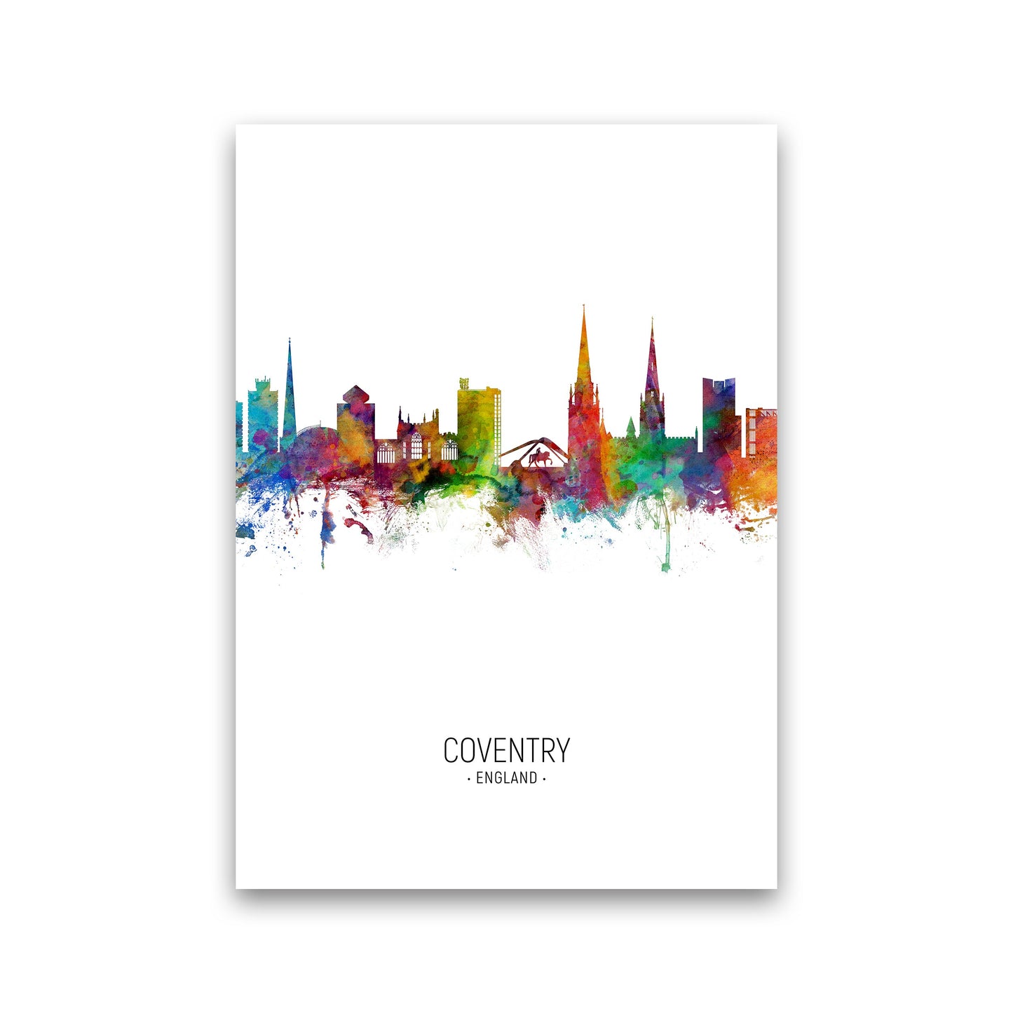 Coventry England Skyline Porträt Kunstdruck
