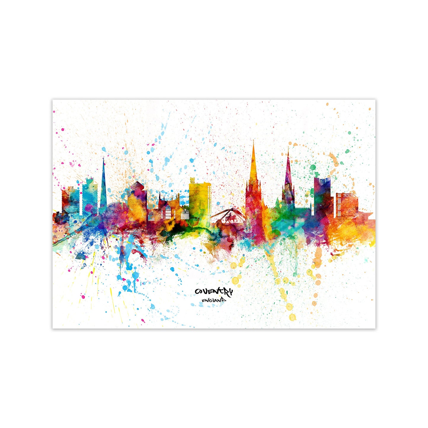 Coventry England Skyline Splash Kunstdruck