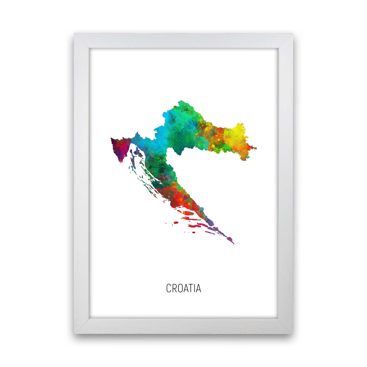 Kroatien Aquarellkarte Kunstdruck