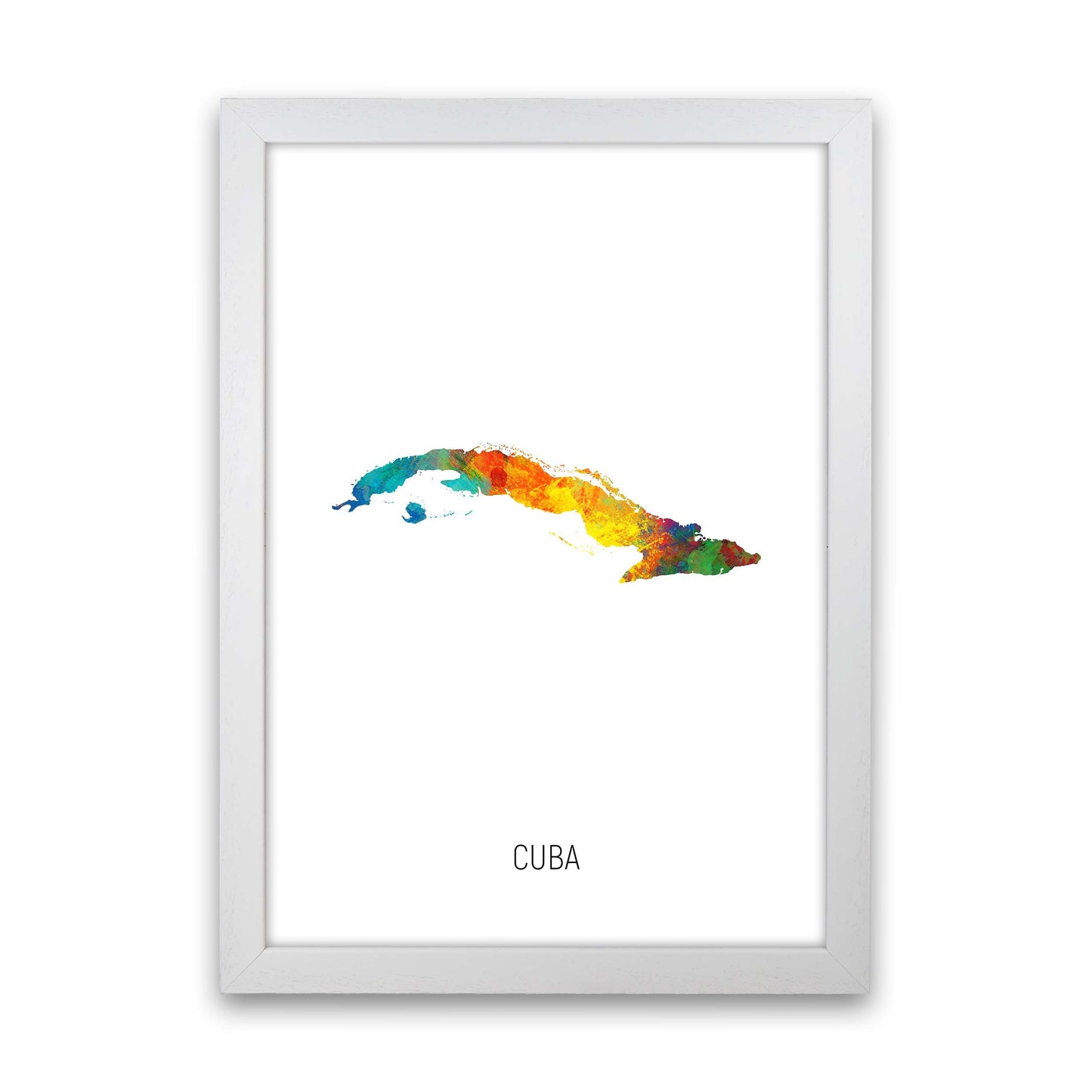 Cuba Wasserfarbenkarte Kunstdruck