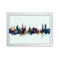 Kork Irland Skyline Blau Orange Kunstdruck