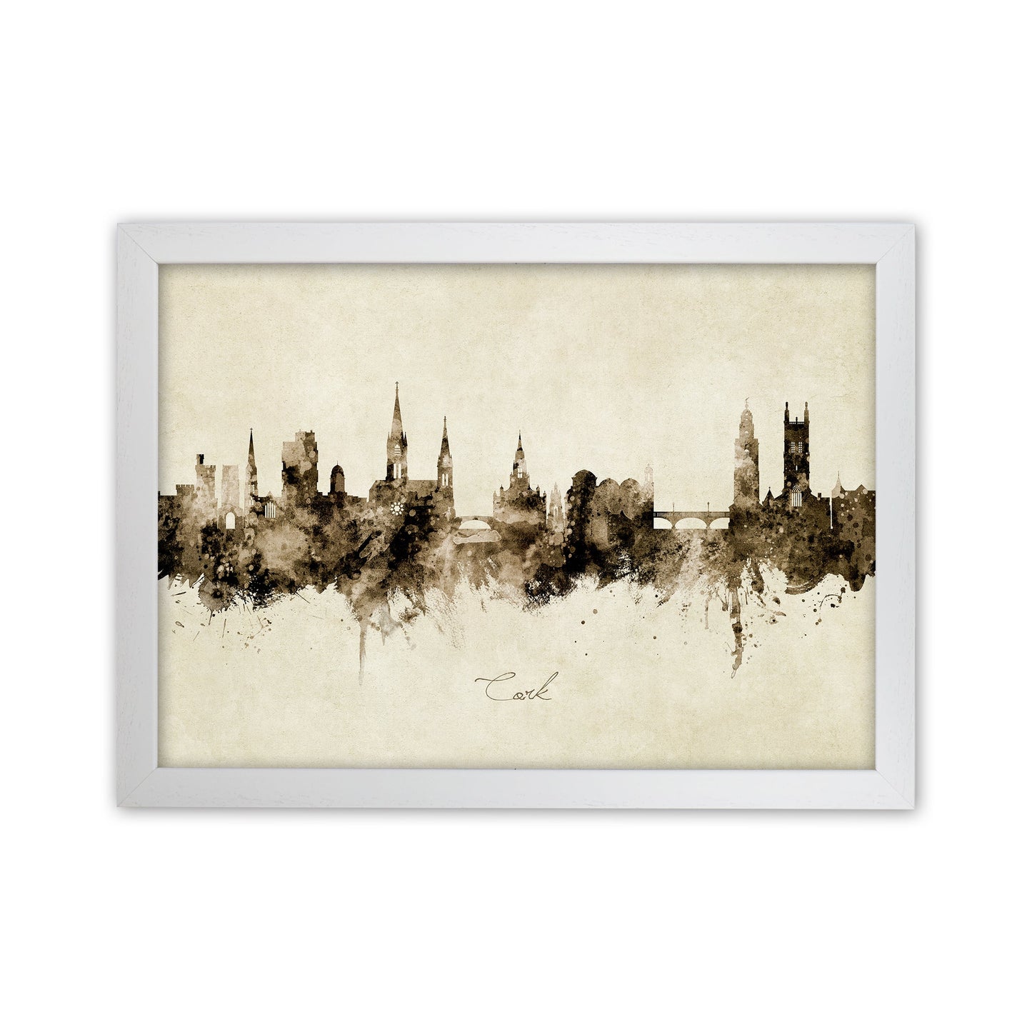 Kork Irland Skyline Vintage Kunstdruck