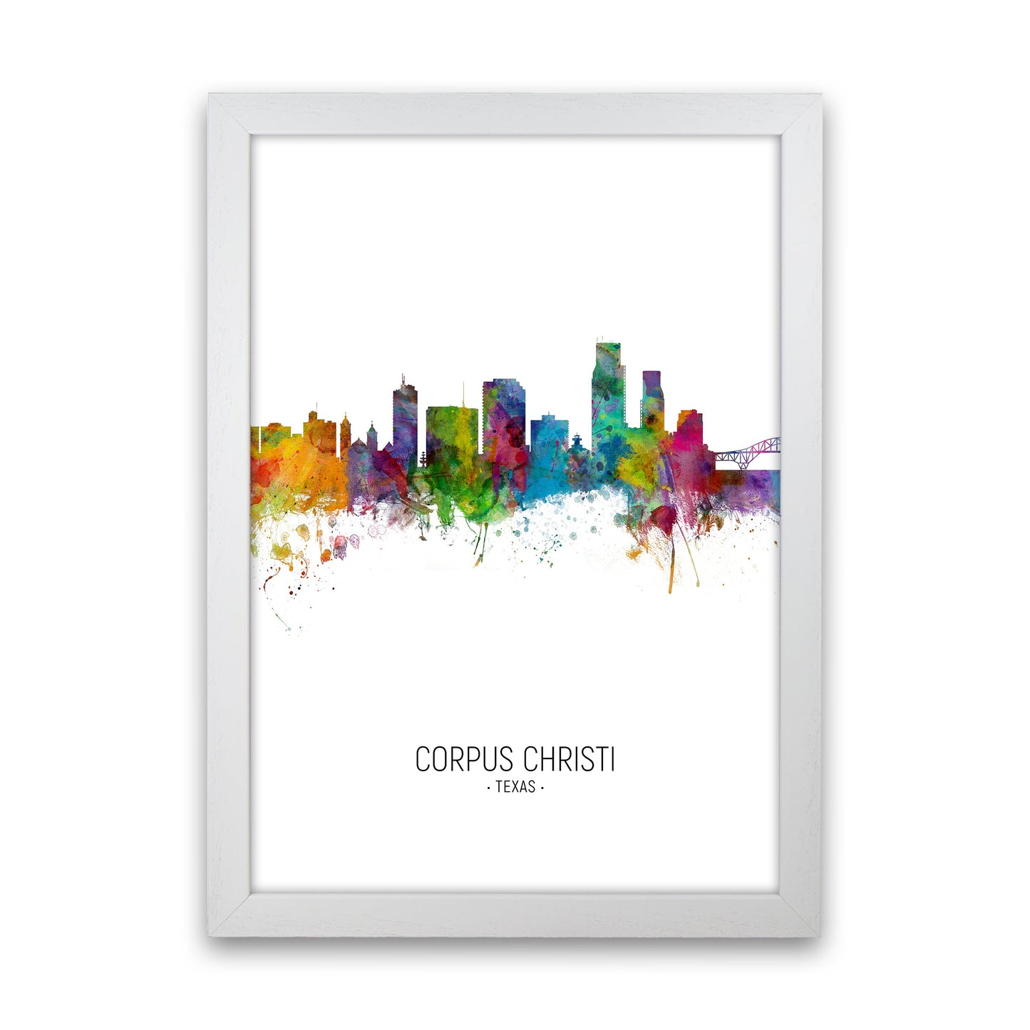 Corpus Christi Texas Skyline Porträt Kunst Druck