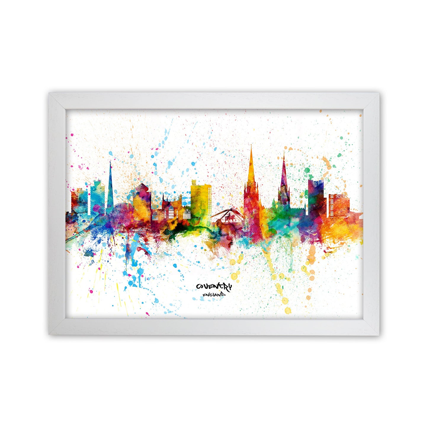 Coventry England Skyline Splash Kunstdruck