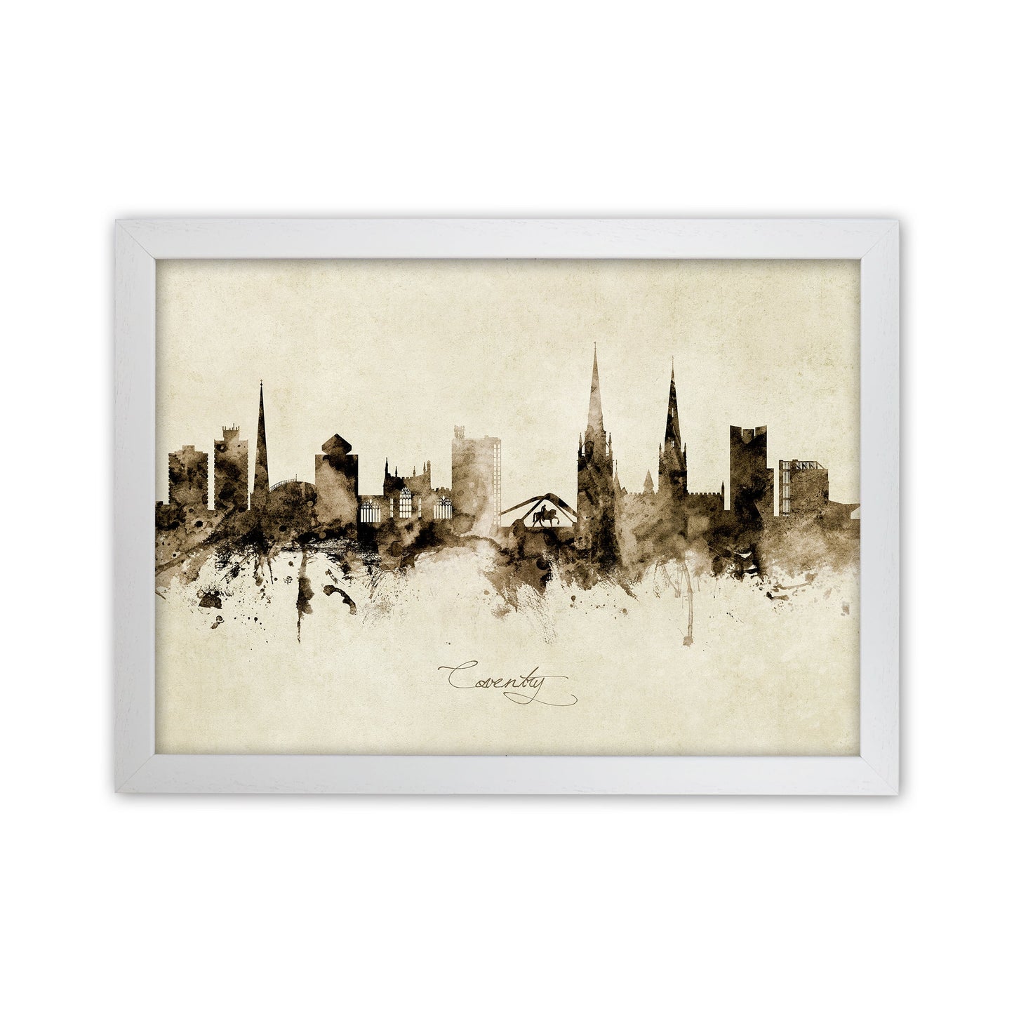 Coventry England Skyline Vintage Kunstdruck