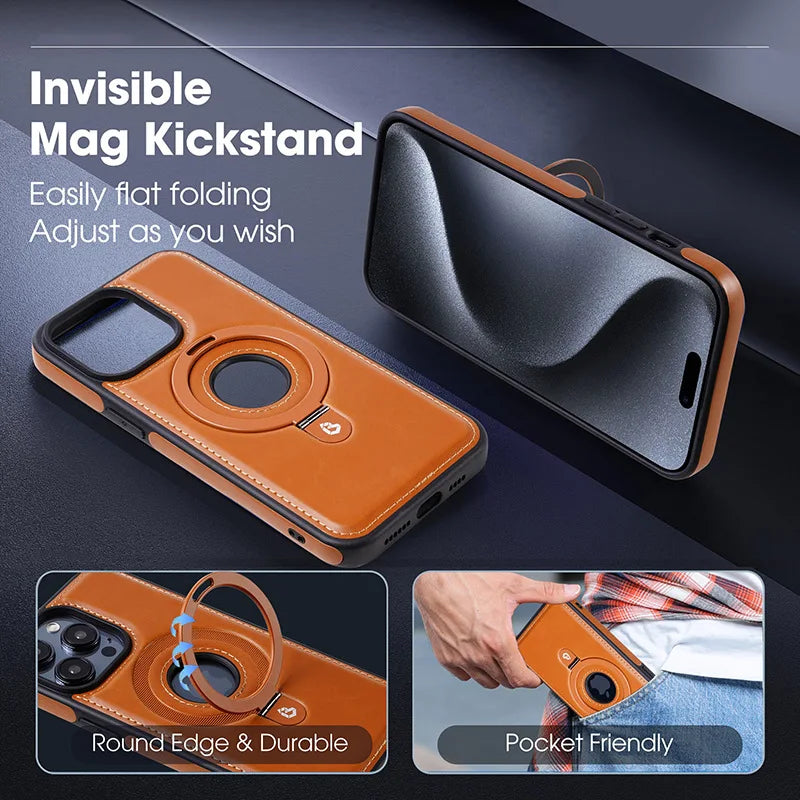 Frendorf | Holder Stand Lederhülle für iPhone