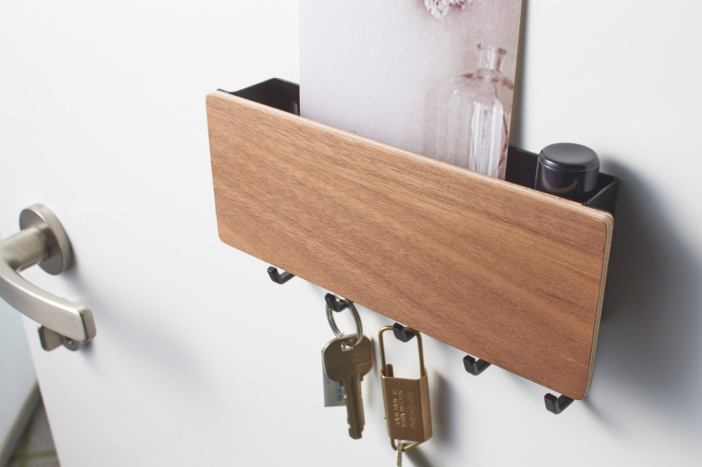 Magnetischer Schlüsselhalter - Stahl + Holz