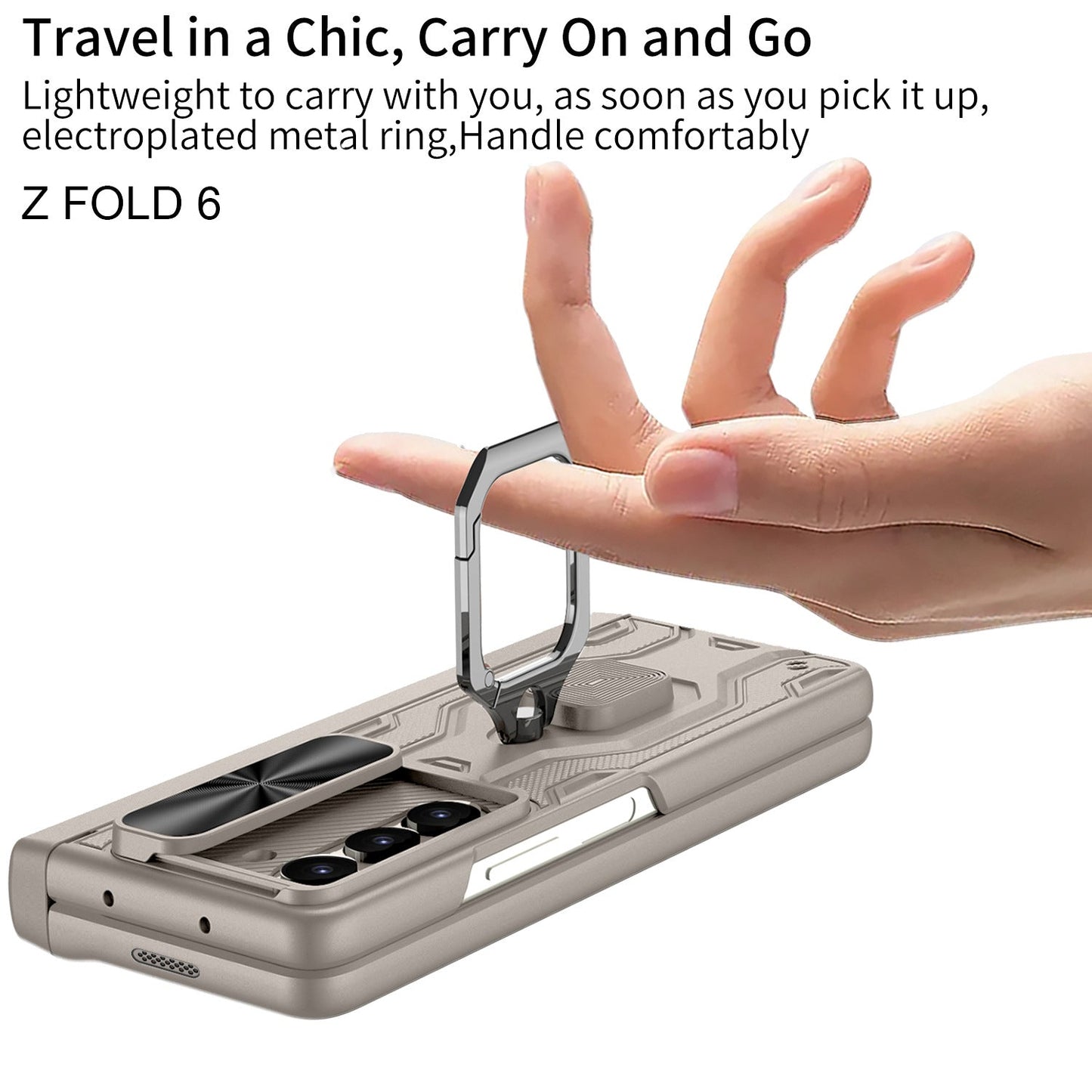 Frendorf | Magnetische Klapp-Handyhülle mit Stifthalter und Lanyard-Handgelenkband für Samsung Z Fold 6