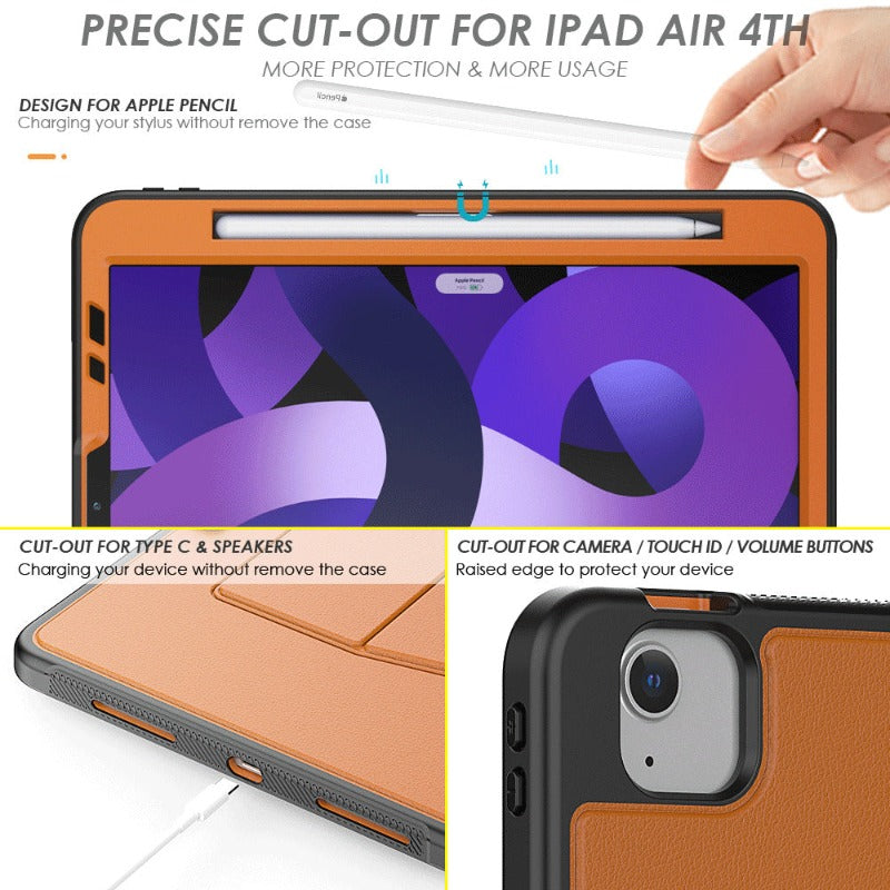 Frendorf | Magnetische Stand PU-Lederhülle mit Kartensteckplatz für iPad
