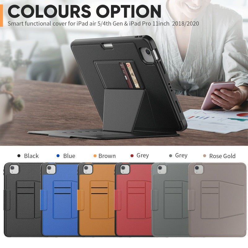 Frendorf | Magnetische Stand PU-Lederhülle mit Kartensteckplatz für iPad