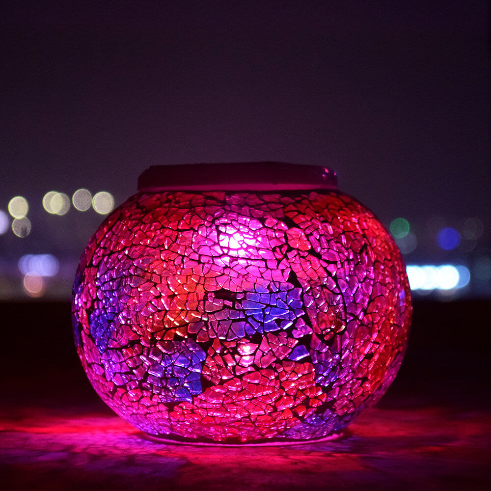 Frendorf | SolarArt Gartenleuchte | Kreatives Design aus Buntglas | LED Solar | Outdoor Beleuchtung