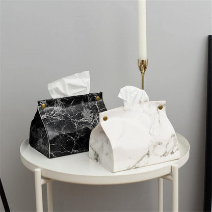 Frendorf | StoneLuxe Marmor-Taschentuchbox | Elegantes Design | Stilvolle Aufbewahrung für Zuhause