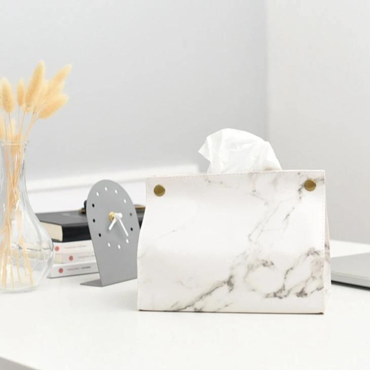Frendorf | StoneLuxe Marmor-Taschentuchbox | Elegantes Design | Stilvolle Aufbewahrung für Zuhause