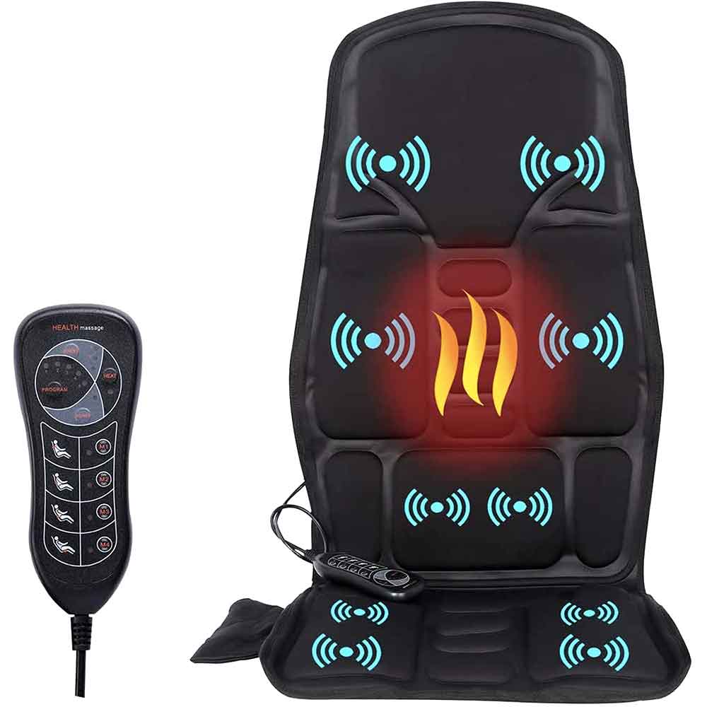 Frendorf | Mode Massagestuhlauflage mit beheiztem Nackenkissen für Auto und Zuhause
