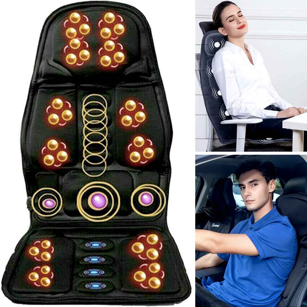Frendorf | Mode Massagestuhlauflage mit beheiztem Nackenkissen für Auto und Zuhause