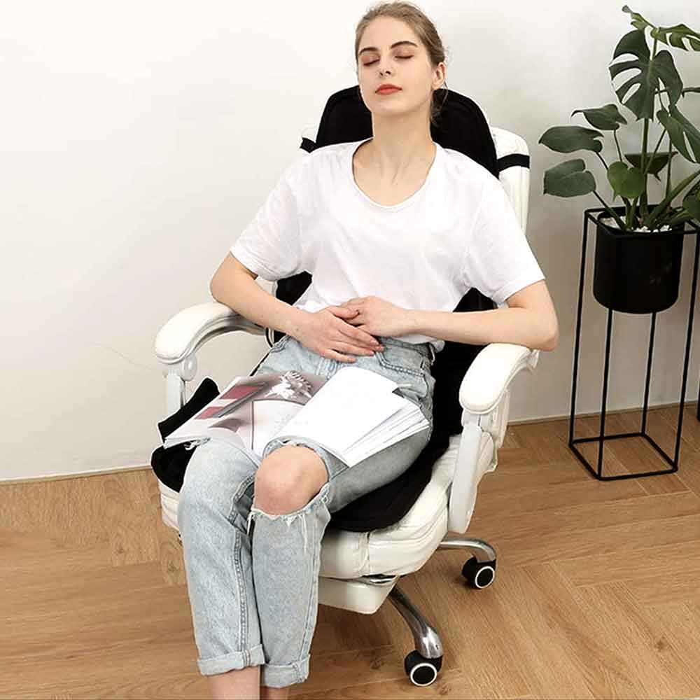 Frendorf | Mode Massagestuhlauflage mit beheiztem Nackenkissen für Auto und Zuhause