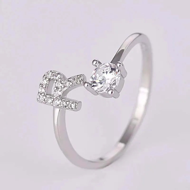 Frendorf | Alphabet-Strass-Silberring