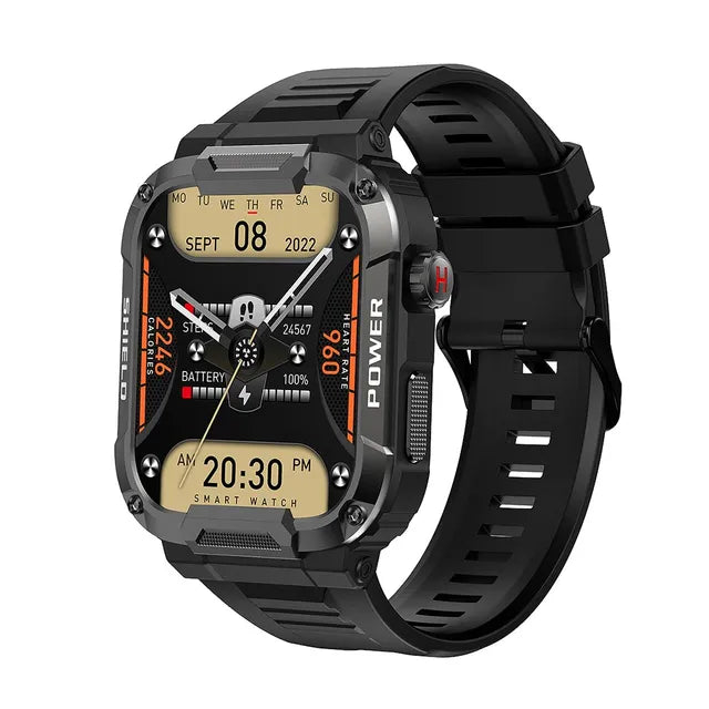 Frendorf | HUGH | Außen Militär Slim Uhr Männer | Bluetooth, IP68 Wasserdichte Fitness Smartwatch