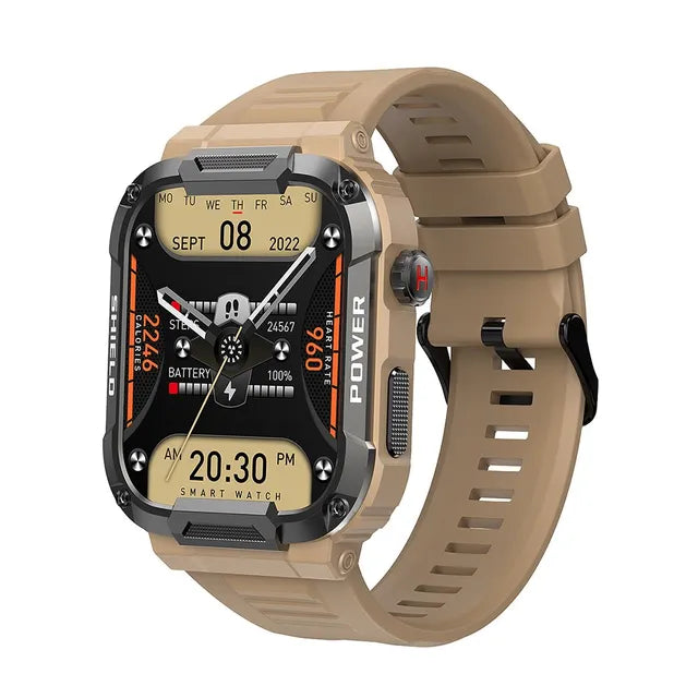 Frendorf | HUGH | Außen Militär Slim Uhr Männer | Bluetooth, IP68 Wasserdichte Fitness Smartwatch