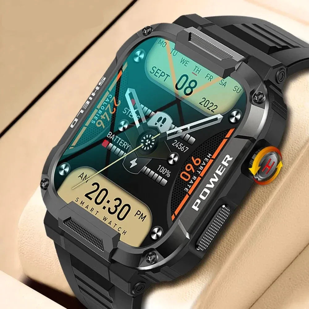 Frendorf | HUGH | Außen Militär Slim Uhr Männer | Bluetooth, IP68 Wasserdichte Fitness Smartwatch