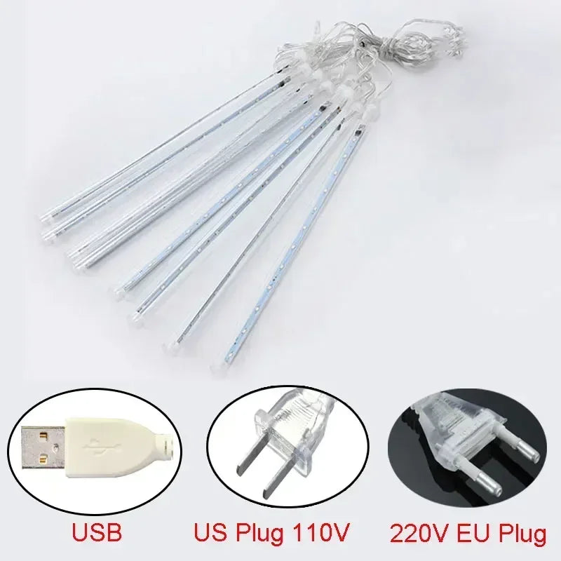 Frendorf | Meteorregen LED Lichterkette | Weihnachtsbeleuchtung Außen