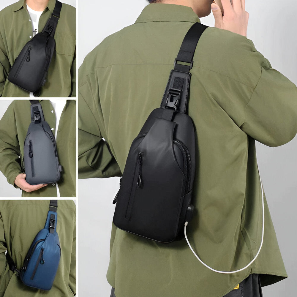 Frendorf | MetroFlex Crossbody Bag - Verstellbare Cross Body Bag Men - Modische Crossbody Bag Schwarz